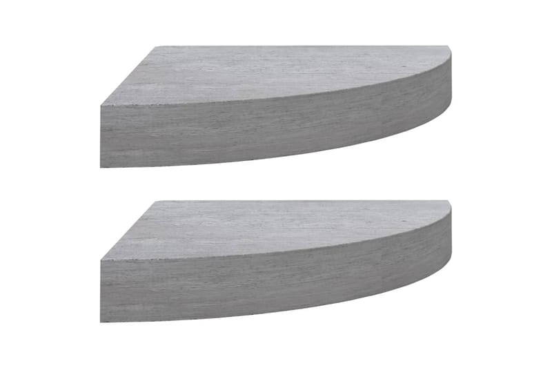 Hjørnehyller vegghengt 2 stk betonggrå 25x25x3,8 cm MDF - Grå - Oppbevaring - Hyller - Hjørnehylle