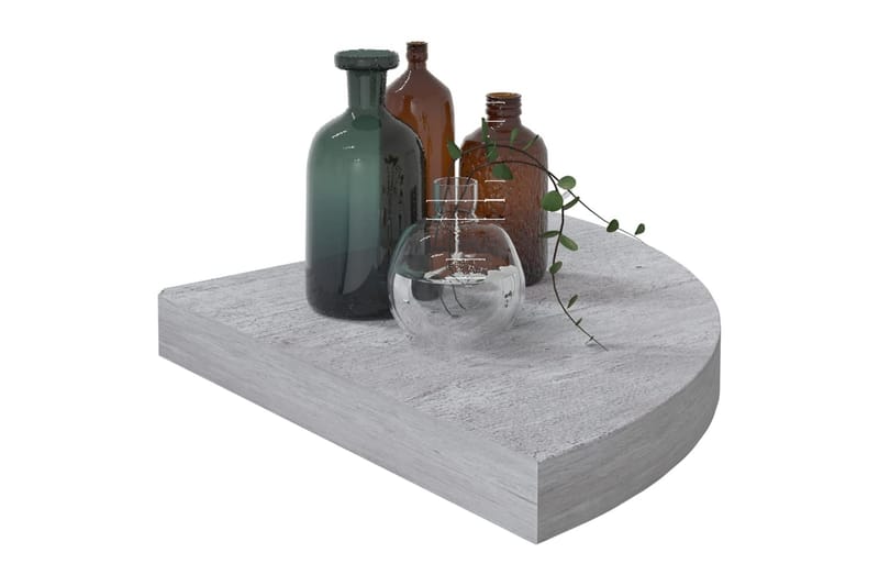 Hjørnehyller vegghengt 2 stk betonggrå 35x35x3,8 cm MDF - Grå - Oppbevaring - Hyller - Hjørnehylle