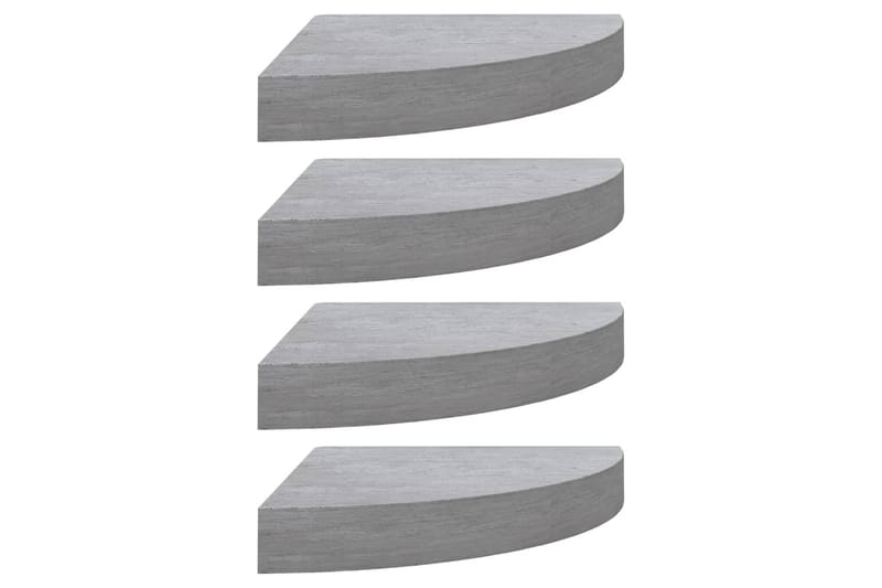 Hjørnehyller vegghengt 4 stk betonggrå 35x35x3,8 cm MDF - Grå - Oppbevaring - Hyller - Hjørnehylle