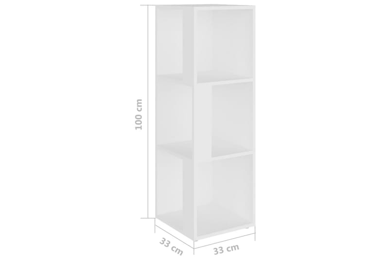 Hjørneskap hvit 33x33x100 cm sponplate - Hvit - Oppbevaring - Hyller - Hjørnehylle