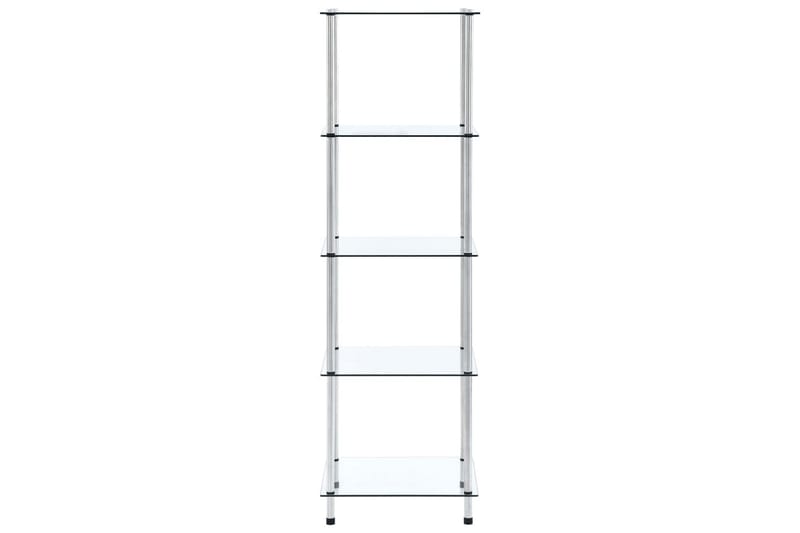 Hylle 5 etasjer gjennomsiktig 40x40x130 cm herdet glass - Oppbevaring - Hyller - Hjørnehylle