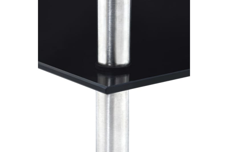 Hylle 5 etasjer svart 30x30x130 cm herdet glass - Oppbevaring - Hyller - Hjørnehylle
