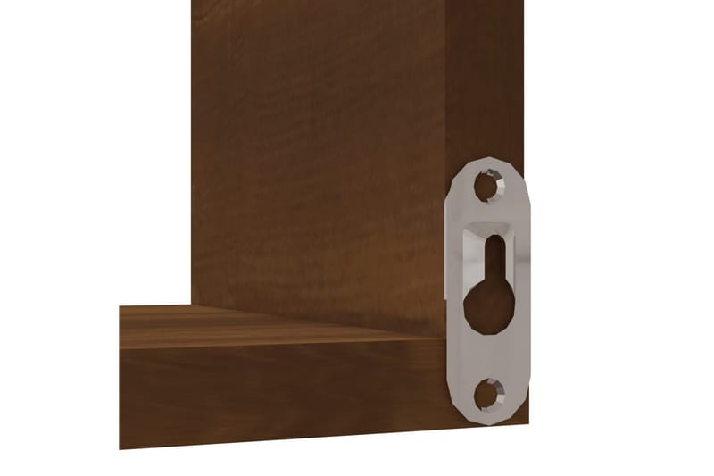 Veggmontert hjørnehylle brun eik 40x40x50 cm konstruert tre - Brun - Oppbevaring - Hyller - Hjørnehylle