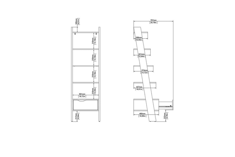 Hostafranc Bokhylle 180 cm - Natur - Oppbevaring - Hyller - Bokhylle