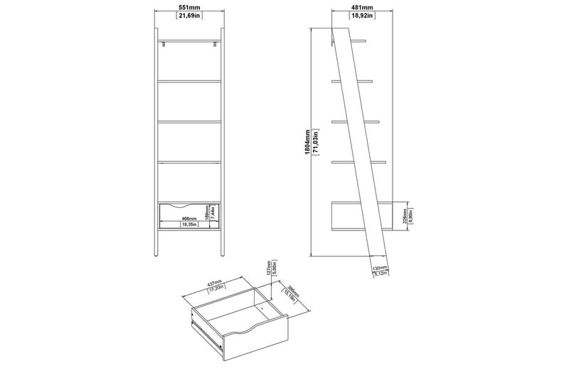 Hostafranc Bokhylle 180 cm - Natur - Oppbevaring - Hyller - Bokhylle