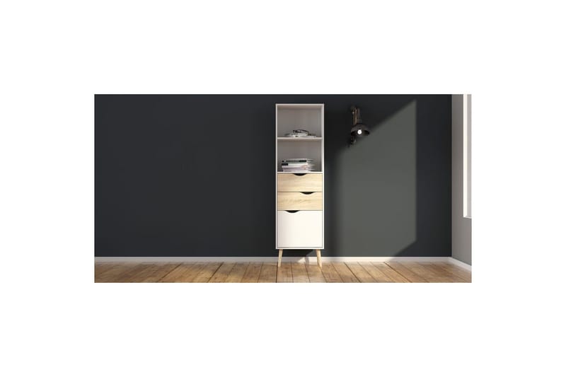 Hostafranc Bokhylle 50,2 cm - Hvit - Oppbevaring - Hyller - Bokhylle