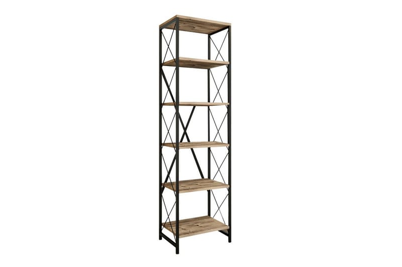 Hyler NO_BRAND Bokhylle Suadiye Atlantic Pine / Svart Grey Colored Wood, Svart - Oppbevaring - Hyller - Bokhylle