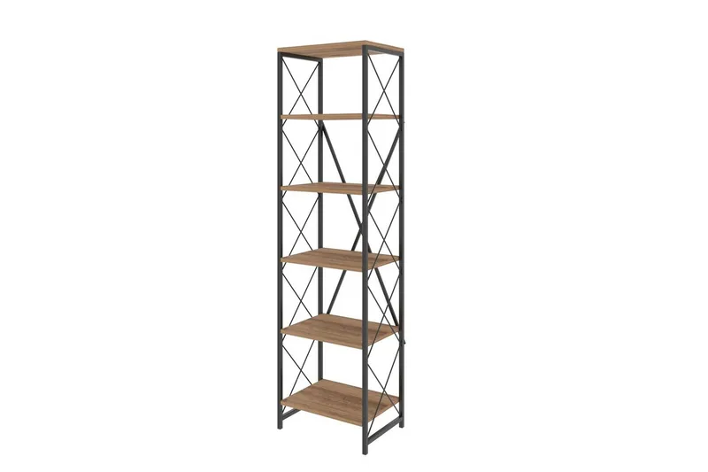 Hyler NO_BRAND Bokhylle Suadiye Atlantic Pine / Svart Grey Colored Wood, Svart, undefined