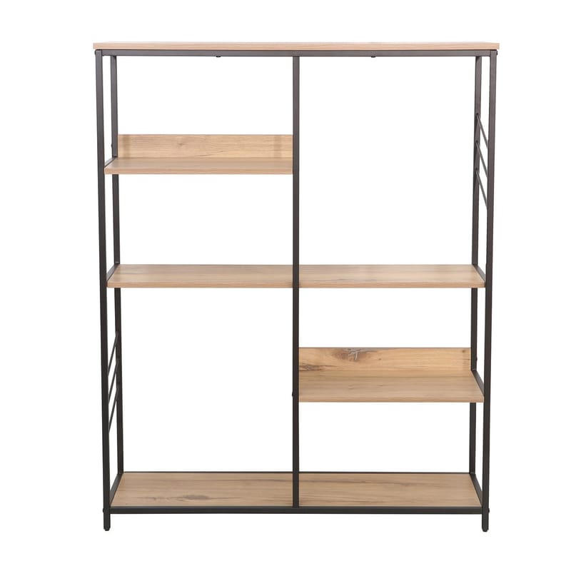 Hylle HOME4YOU Dimitra 100x30x124 cm rustikk/svart - lyst rustikt treverk/svart - Oppbevaring - Hyller - Hylleplan & hyllekonsoll