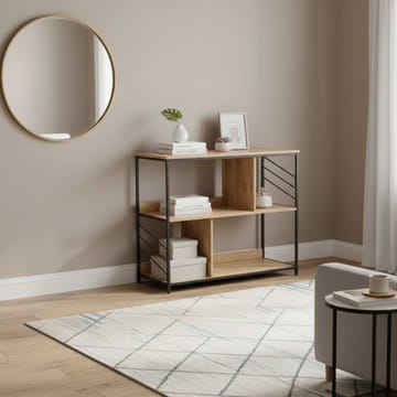 Hylle HOME4YOU Dimitra 100x40x835 cm Rustikk/Svart - lyst rustikt treverk/svart - Oppbevaring - Hyller - Hylleplan & hyllekonsoll
