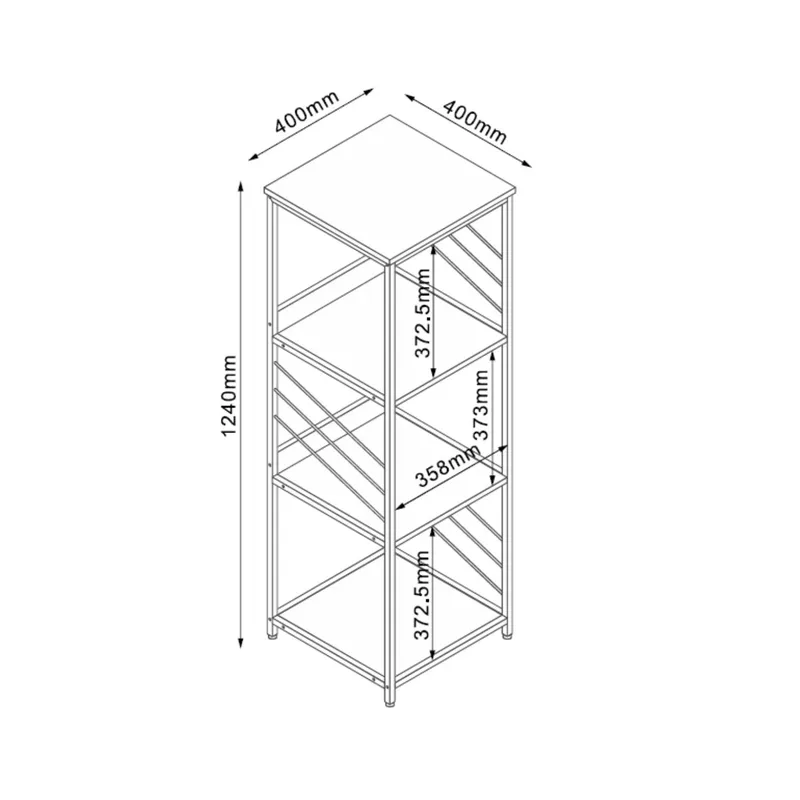 Hylle HOME4YOU Dimitra 40x40x124 cm rustikk/svart - lyst rustikt treverk/svart - Oppbevaring - Hyller - Hylleplan & hyllekonsoll