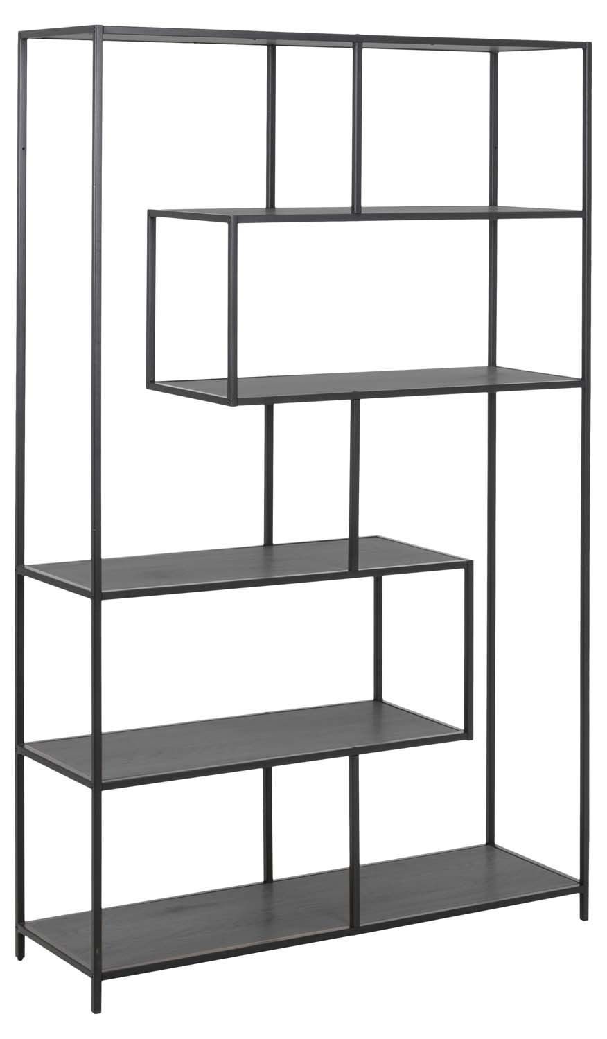 Hylle HOME4YOU Seaford 114x35x185 cm Svart - Svart