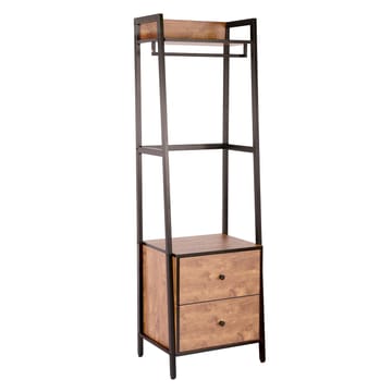 Hylle til entré HOME4YOU Lavinia 52x40x169 cm ask/svart med 2 skuffer - ask/svart - Oppbevaring - Hyller - Hylleplan & hyllekonsoll