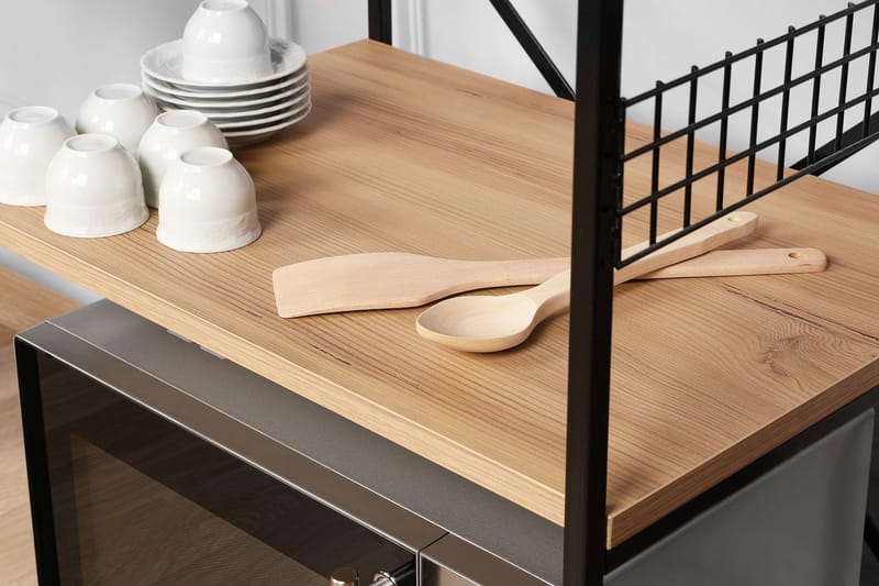 Frittstående hylleplate NO_BRAND Cartin kjøkkenhylle 45x60 cm Natur, svart - Oppbevaring - Hyller - Hylleplan & hyllekonsoll