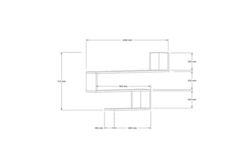 Hyller Rollingford hylle 120x20 cm Hvit - Oppbevaring - Hyller - Vegghylle