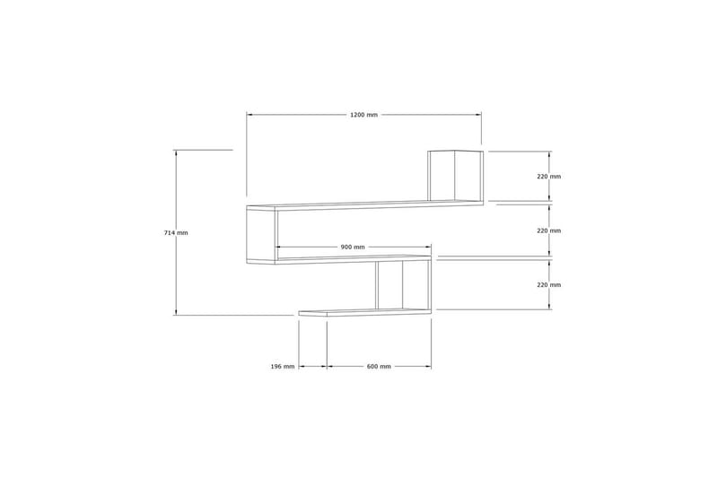 Hyller Rollingford hylle 120x20 cm Hvit - Oppbevaring - Hyller - Vegghylle