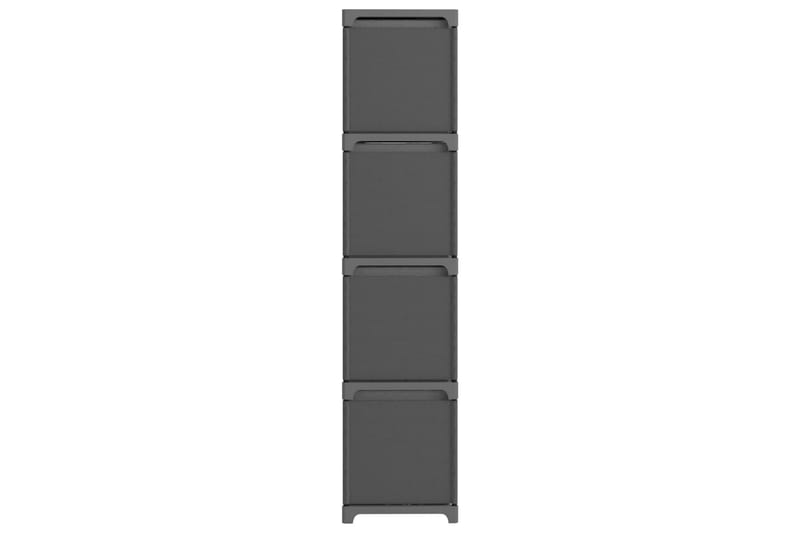 Displayhylle med 12 kuber og bokser grå 103x30x141 cm stoff - Grå - Oppbevaring - Hyller - Hyllesystem