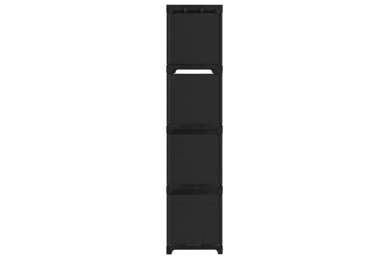 Displayhylle med 12 kuber svart 103x30x141 cm stoff - Svart - Oppbevaring - Hyller - Hyllesystem