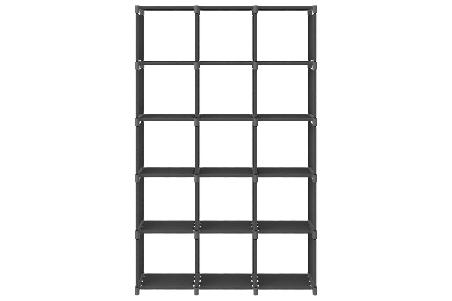 Displayhylle med 15 kuber grå 103x30x175,5 cm stoff - Grå - Oppbevaring - Hyller - Hyllesystem