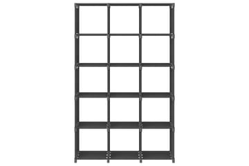 Displayhylle med 15 kuber grå 103x30x175,5 cm stoff - Grå - Oppbevaring - Hyller - Hyllesystem