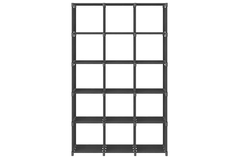 Displayhylle med 15 kuber grå 103x30x175,5 cm stoff - Grå - Hyllesystem