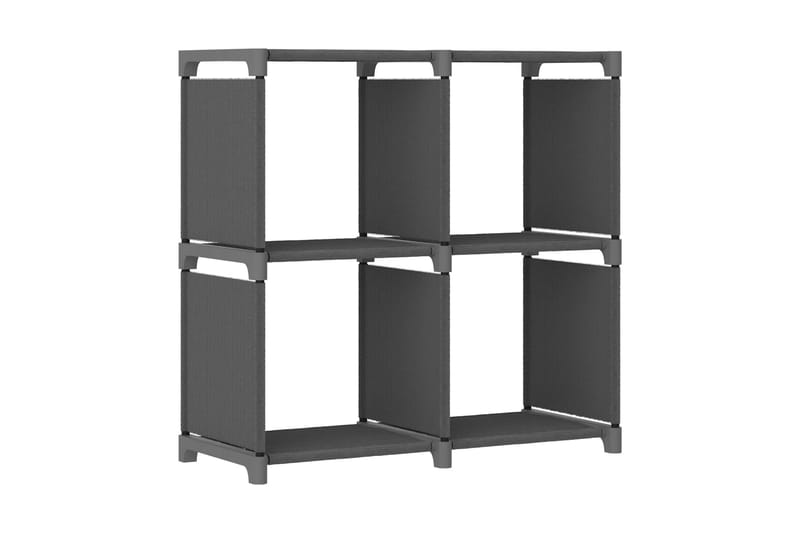 Displayhylle med 4 kuber grå 69x30x72,5 cm stoff - Grå - Oppbevaring - Hyller - Hyllesystem