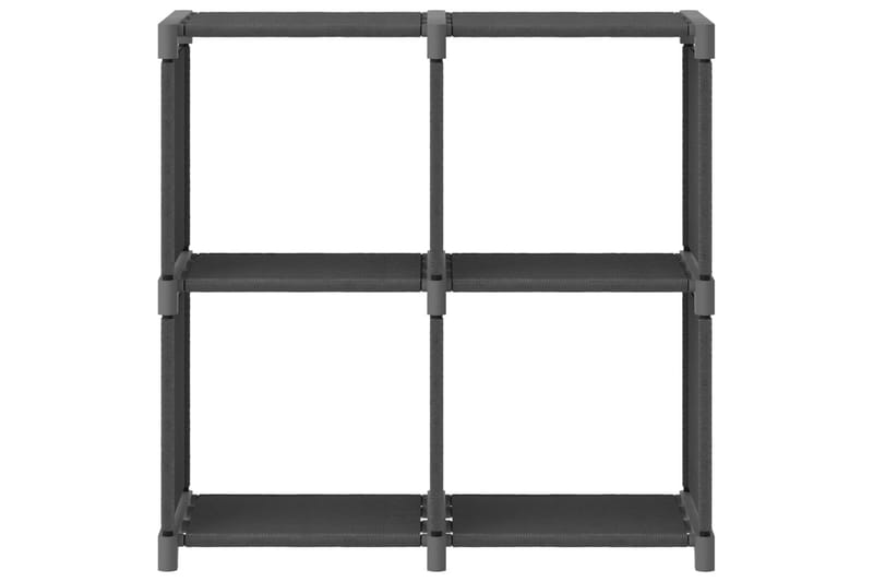 Displayhylle med 4 kuber grå 69x30x72,5 cm stoff - Grå - Oppbevaring - Hyller - Hyllesystem
