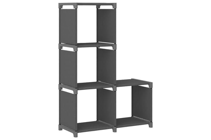 Displayhylle med 4 kuber grå 69x30x72,5 cm stoff - Grå - Oppbevaring - Hyller - Hyllesystem