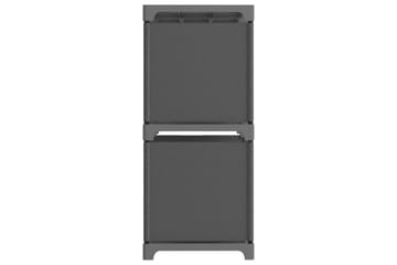 Displayhylle med 4 kuber grå 69x30x72,5 cm stoff - Grå - Oppbevaring - Hyller - Hyllesystem