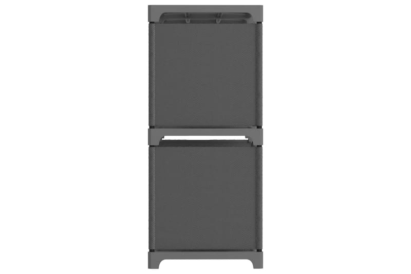 Displayhylle med 4 kuber grå 69x30x72,5 cm stoff - Grå - Oppbevaring - Hyller - Hyllesystem