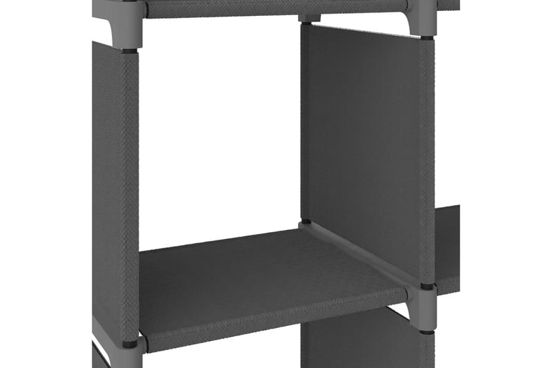 Displayhylle med 4 kuber grå 69x30x72,5 cm stoff - Grå - Oppbevaring - Hyller - Hyllesystem