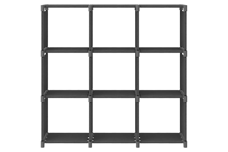 Displayhylle med 9 kuber grå 103x30x107,5 cm stoff - Grå - Oppbevaring - Hyller - Hyllesystem