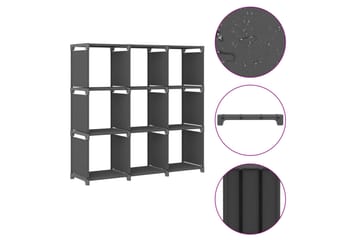 Displayhylle med 9 kuber grå 103x30x107,5 cm stoff - Grå - Oppbevaring - Hyller - Hyllesystem
