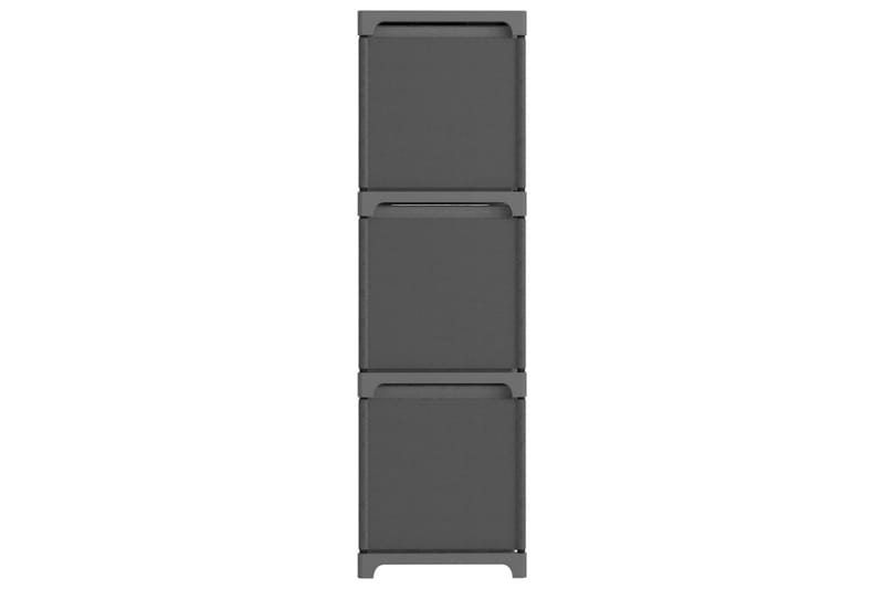 Displayhylle med 9 kuber og bokser grå 103x30x107,5 cm stoff - Grå - Oppbevaring - Hyller - Hyllesystem