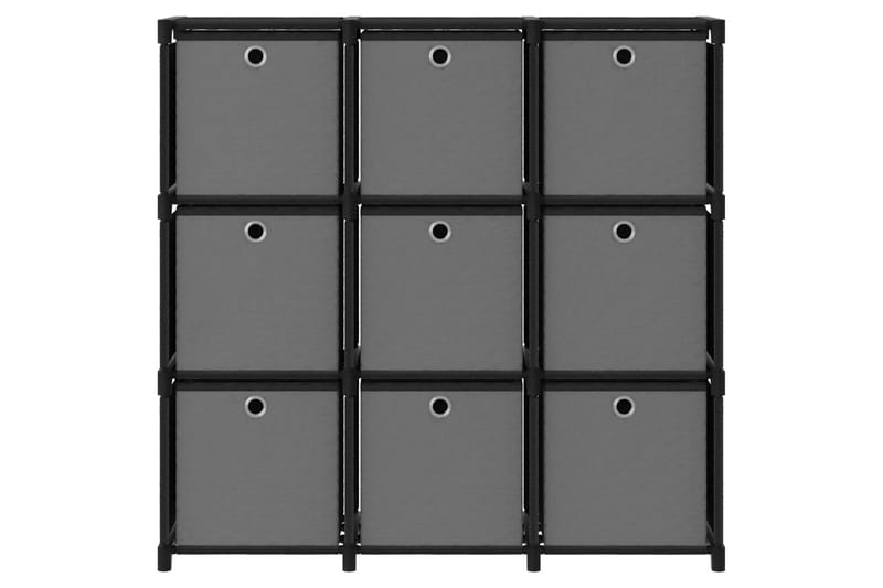 Displayhylle med 9 kuber og bokser svart 103x30x107,5cm - Svart - Oppbevaring - Hyller - Hyllesystem