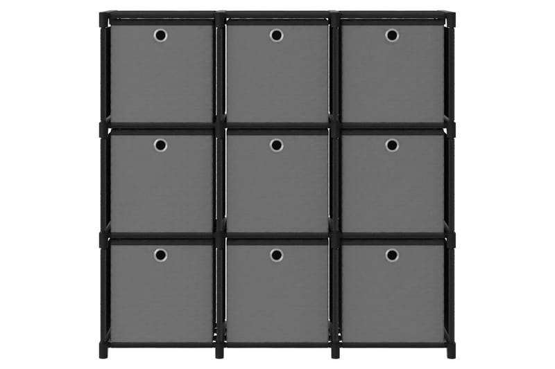 Displayhylle med 9 kuber og bokser svart 103x30x107,5cm - Svart - Hyllesystem