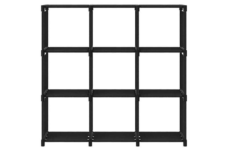 Displayhylle med 9 kuber svart 103x30x107,5 cm stoff - Svart - Oppbevaring - Hyller - Hyllesystem