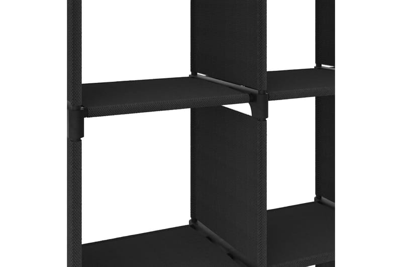 Displayhylle med 9 kuber svart 103x30x107,5 cm stoff - Svart - Oppbevaring - Hyller - Hyllesystem