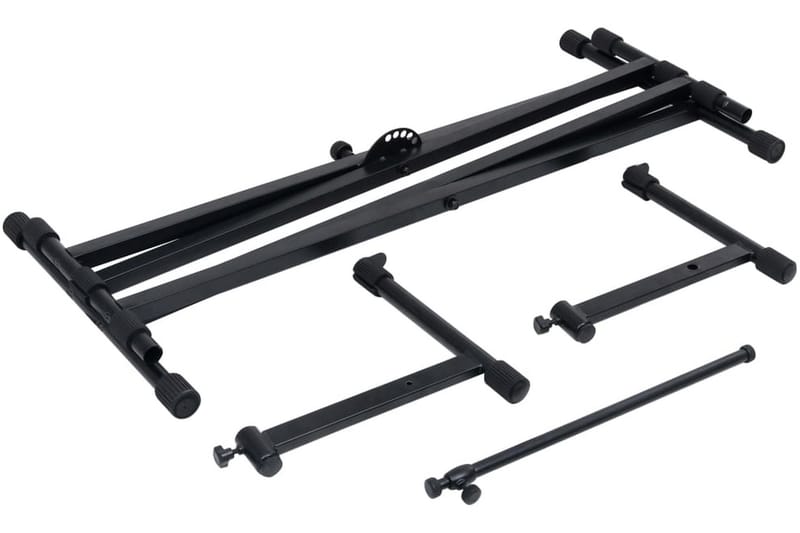 Keyboardstativ dobbel X-ramme svart - Svart - Oppbevaring - Hyller - Hyllesystem