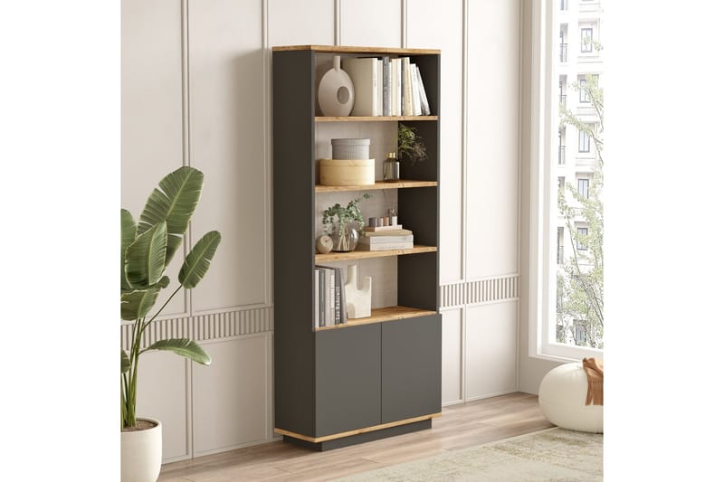 Jaivind Bokhylle 75 cm - Brun/Antrasitt - Oppbevaring - Hyller - Bokhylle