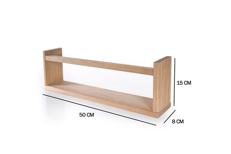 Jorik Vegghylle 50 cm - Mellomfarget tre - Oppbevaring - Hyller - Vegghylle