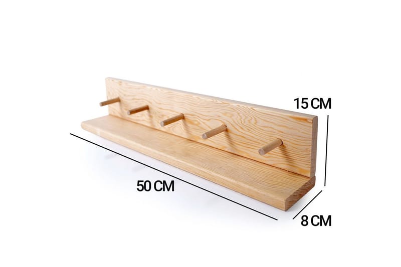 Jorik Vegghylle 50 cm - Mellomfarget tre - Oppbevaring - Hyller - Vegghylle