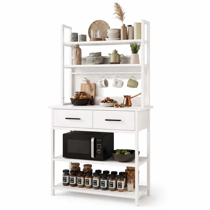 Kjøkkenhylle Hanah Home Frame (82 x 169 x 39 cm) Hvit, Hvit