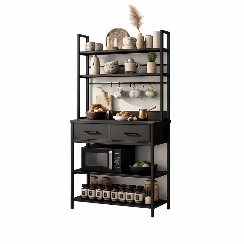 Kjøkkenhylle Hanah Home Frame (82 x 169 x 39 cm) Svart, Svart