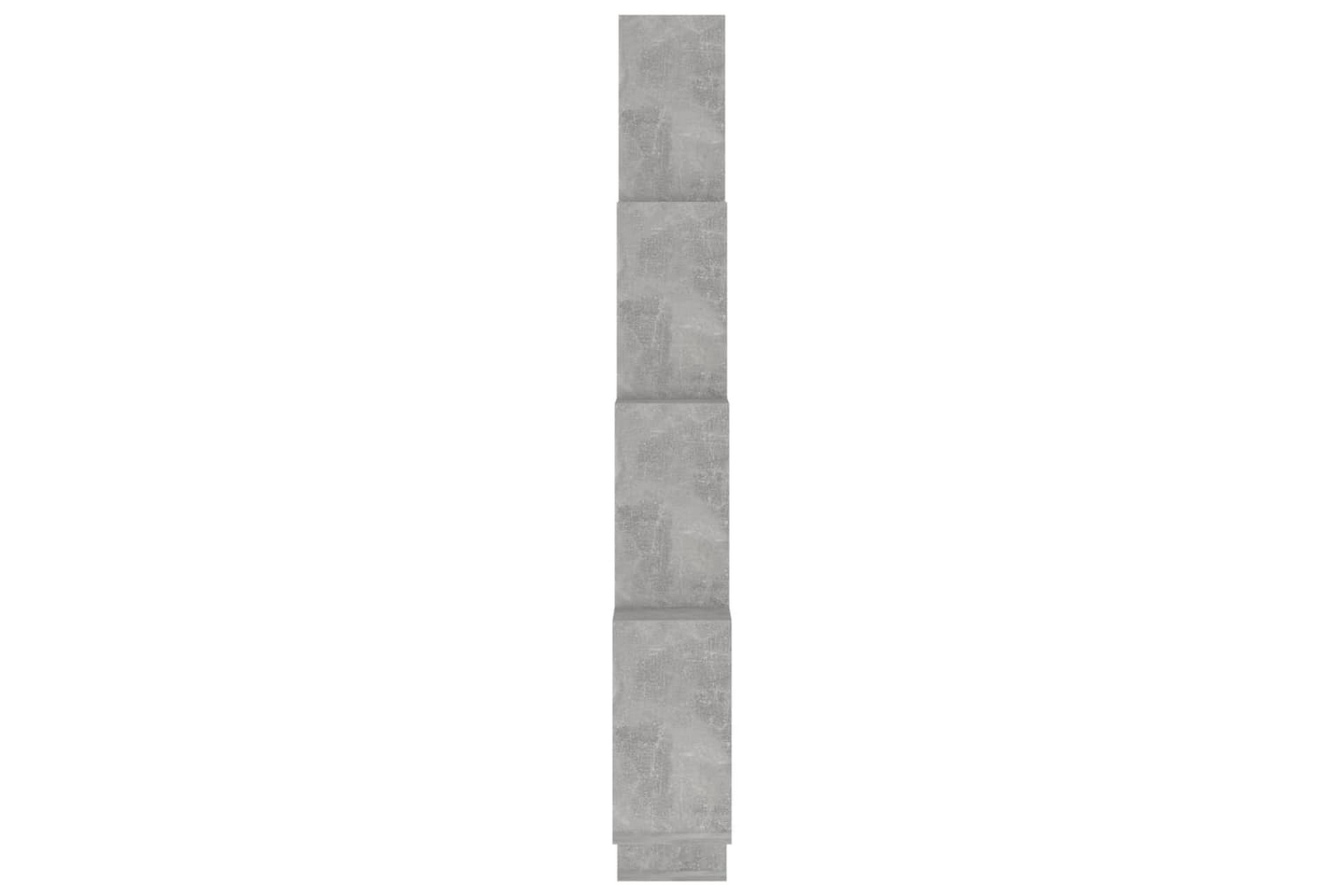 Kubeformet vegghylle betonggrå 90x15x119 cm sponplate - Grå - Oppbevaring - Hyller - Vegghylle