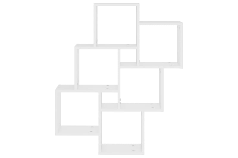 Kubeformet vegghylle hvit 78x15x93 cm sponplate - Hvit - Oppbevaring - Hyller - Vegghylle