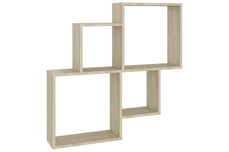 Kubeformet vegghylle sonoma eik 80x15x78,5 cm sponplate - Brun - Oppbevaring - Hyller - Vegghylle
