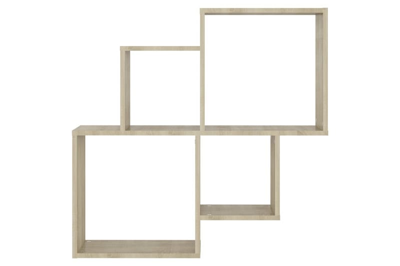 Kubeformet vegghylle sonoma eik 80x15x78,5 cm sponplate - Brun - Oppbevaring - Hyller - Vegghylle
