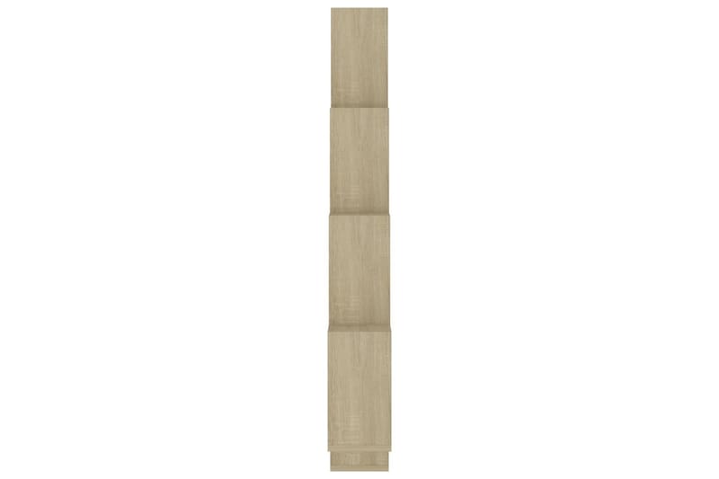 Kubeformet vegghylle sonoma eik 90x15x119 cm sponplate - Brun - Oppbevaring - Hyller - Vegghylle