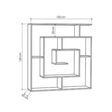 Labirent Bokhylle 125 cm - Antrasitt - Oppbevaring - Hyller - Bokhylle